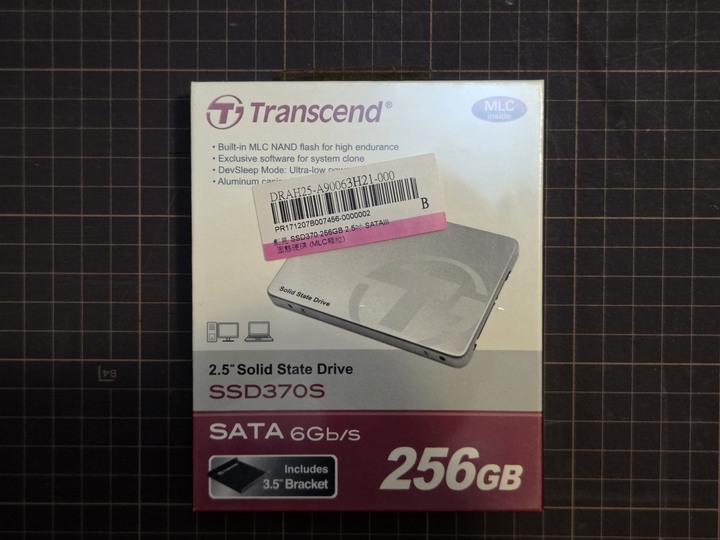 創見SATA III SSD370S 256G (全新未拆封使用)
