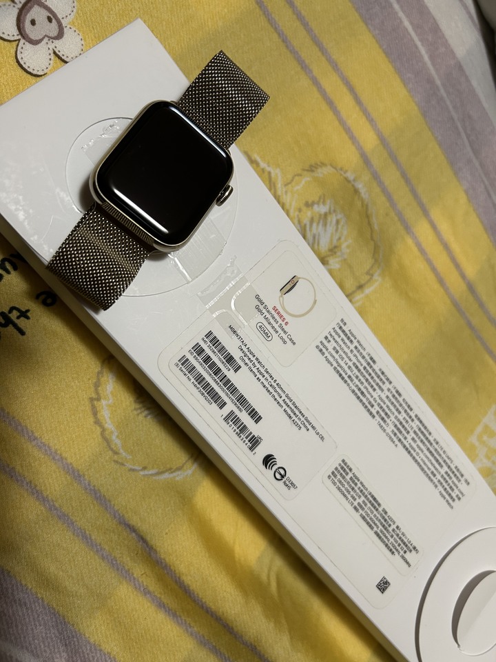 APPLE Watch S6 40mm LTE 不銹鋼金色 原廠米蘭式錶環 99新 電池健康度100