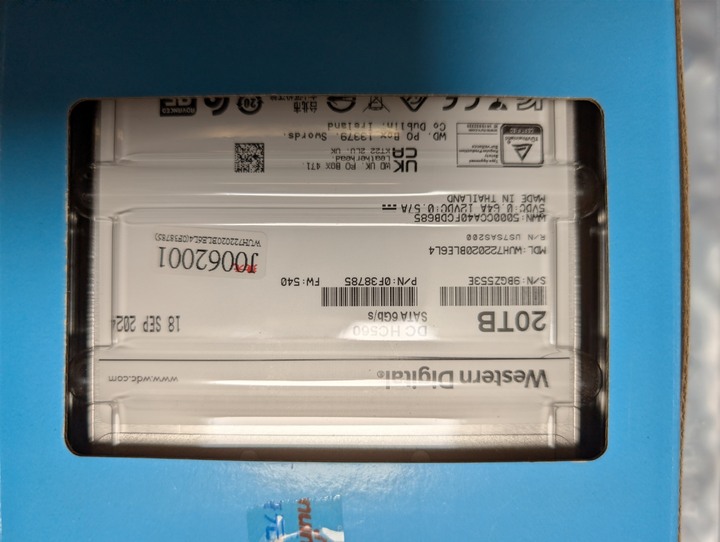WD Ultrastar 20T (企業級 WUH722020BLE6L4)