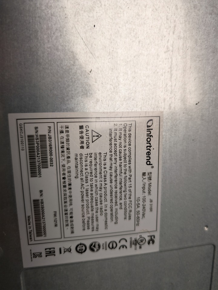 磁碟陣列+16顆WD HC550 企業級硬碟18T