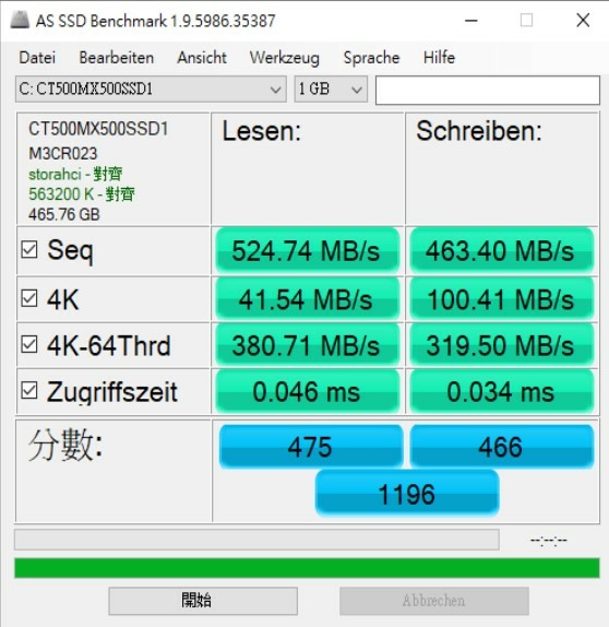 美光 MX500 500G 2.5吋 SATA SSD 固態硬碟