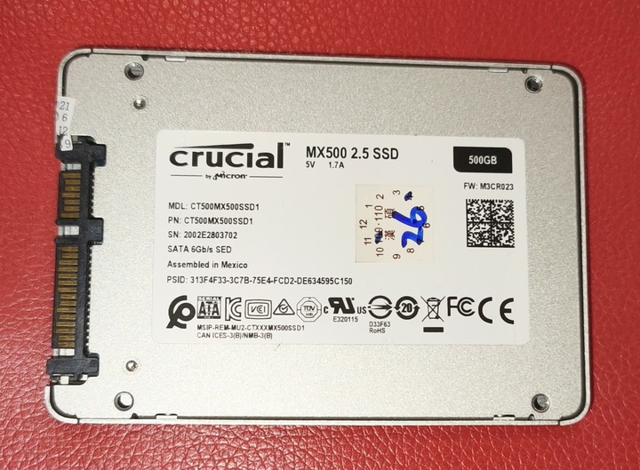 美光 MX500 500G 2.5吋 SATA SSD 固態硬碟
