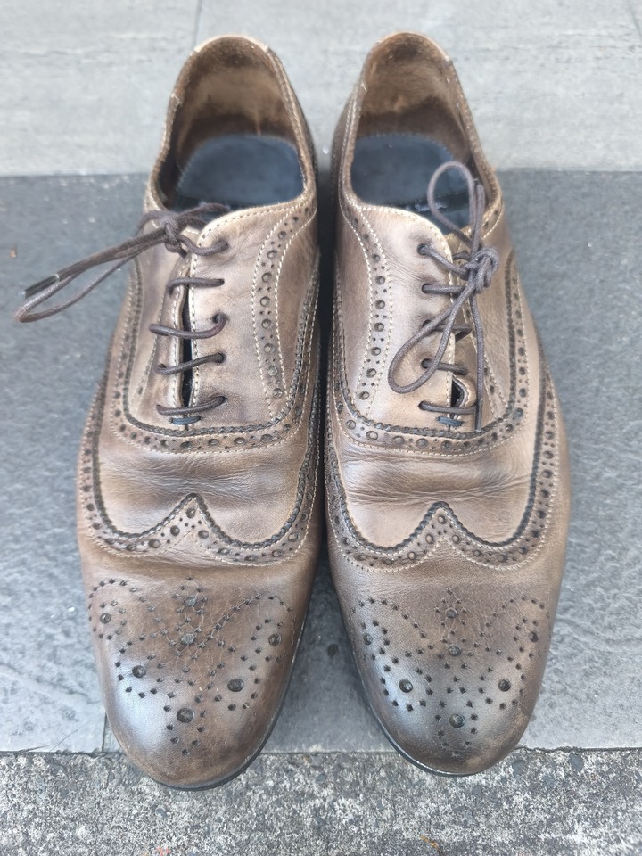 Paul Smith PS oxford 尖頭雕花鞋真皮鞋 設計師 牛津鞋 UK7.5 義大利製 made in Italy ,適合us8.5-us9