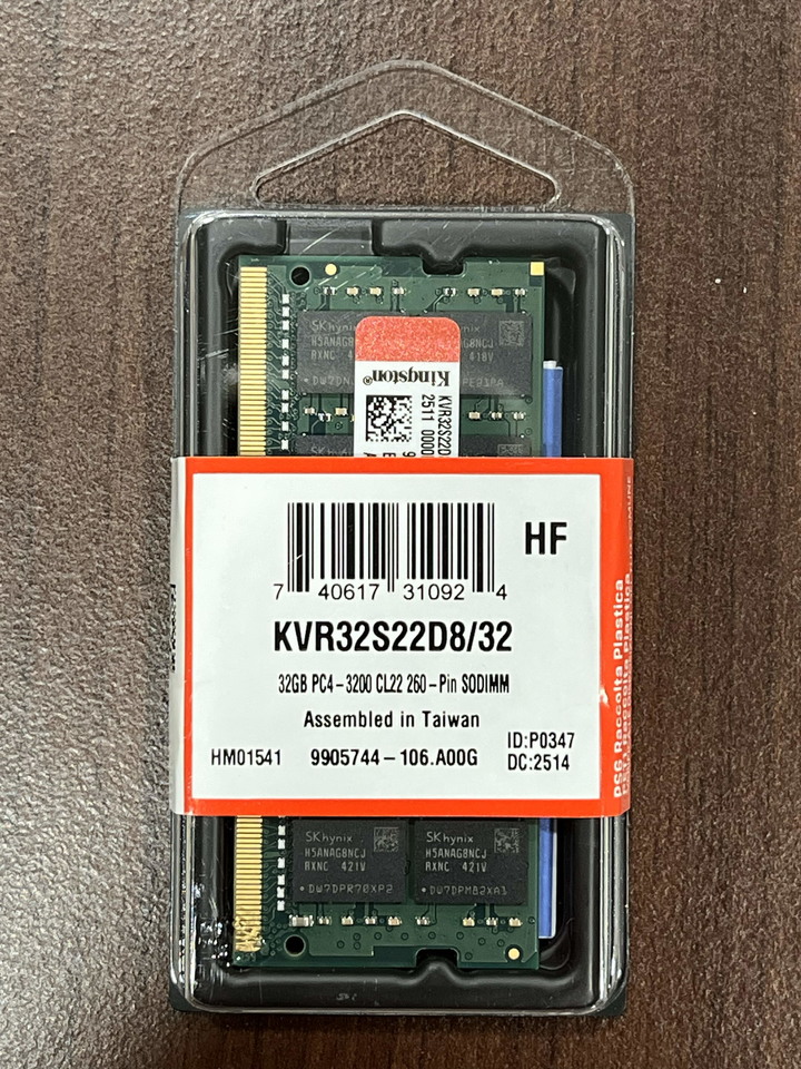 (下標前請先聊聊)金士頓 Kingston 32G ddr4 3200 筆電用: KVR32S22D8/32 記憶體