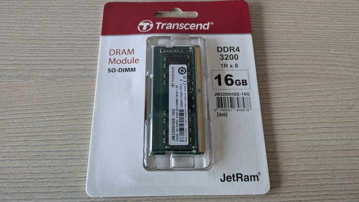 創見筆記型電腦用16GB DRAM (DDR4 3200)